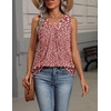Zeagoo Womens Tank Tops Summer Sleeveless Tops V Neck Pleated Shirts(Xh555-red Floral Fragments)