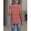 Zeagoo Womens Tank Tops Summer Sleeveless Tops V Neck Pleated Shirts(Xh555-red Floral Fragments)