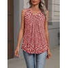Zeagoo Womens Tank Tops Summer Sleeveless Tops V Neck Pleated Shirts(Xh555-red Floral Fragments)