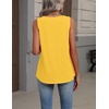 Zeagoo Womens Tank Tops Summer Sleeveless Tops V Neck Pleated Shirts(Yellow)