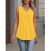 Zeagoo Womens Tank Tops Summer Sleeveless Tops V Neck Pleated Shirts(Yellow)