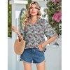 Zeagoo Womens Tops 3/4 Sleeve V Neck Bohemian Blouses Casual Tunic(Boho Multicolo Mz899)
