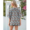 Zeagoo Womens Tops 3/4 Sleeve V Neck Bohemian Blouses Casual Tunic(Boho Multicolo Mz899)