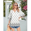 Zeagoo Womens Tops 3/4 Sleeve V Neck Bohemian Blouses Casual Tunic(Multi Apricot Mz920)