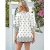 Zeagoo Womens Tops 3/4 Sleeve V Neck Bohemian Blouses Casual Tunic(Multi Apricot Mz920)