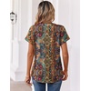 Zeagoo Womens Tops Short Sleeve Summer V Neck Shirts Work Casual Blouses(Boho Mz721)