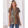 Zeagoo Womens Tops Short Sleeve Summer V Neck Shirts Work Casual Blouses(Boho Mz721)