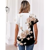 Zeagoo Womens Tops Short Sleeve Summer V Neck Shirts Work Casual Blouses(Floral Black)