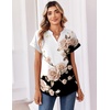 Zeagoo Womens Tops Short Sleeve Summer V Neck Shirts Work Casual Blouses(Floral Black)