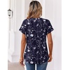 Zeagoo Womens Tops Short Sleeve Summer V Neck Shirts Work Casual Blouses(Floral Navy)
