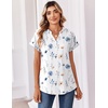 Zeagoo Womens Tops Short Sleeve Summer V Neck Shirts Work Casual Blouses(Floral White)