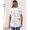 Zeagoo Womens Tops Short Sleeve Summer V Neck Shirts Work Casual Blouses(Floral White)
