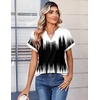Zeagoo Womens Tops Short Sleeve Summer V Neck Shirts Work Casual Blouses(Gradient 204)