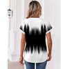 Zeagoo Womens Tops Short Sleeve Summer V Neck Shirts Work Casual Blouses(Gradient 204)