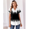 Zeagoo Womens Tops Short Sleeve Summer V Neck Shirts Work Casual Blouses(Gradient 204)