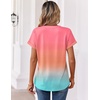 Zeagoo Womens Tops Short Sleeve Summer V Neck Shirts Work Casual Blouses(Gradient 218)