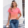 Zeagoo Womens Tops Short Sleeve Summer V Neck Shirts Work Casual Blouses(Gradient 218)