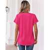 Zeagoo Womens Tops Short Sleeve Summer V Neck Shirts Work Casual Blouses(Hot Pink)