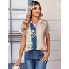 Zeagoo Womens Tops Short Sleeve Summer V Neck Shirts Work Casual Blouses(Multicolor 923)
