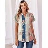Zeagoo Womens Tops Short Sleeve Summer V Neck Shirts Work Casual Blouses(Multicolor 923)