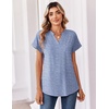 Zeagoo Womens Tops Short Sleeve Summer V Neck Shirts Work Casual Blouses(Striped 273)