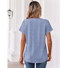 Zeagoo Womens Tops Short Sleeve Summer V Neck Shirts Work Casual Blouses(Striped 273)