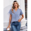 Zeagoo Womens Tops Short Sleeve Summer V Neck Shirts Work Casual Blouses(Striped 273)