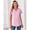 Zeagoo Womens Tops Short Sleeve Summer V Neck Shirts Work Casual Blouses(Striped 300)
