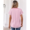 Zeagoo Womens Tops Short Sleeve Summer V Neck Shirts Work Casual Blouses(Striped 300)