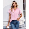 Zeagoo Womens Tops Short Sleeve Summer V Neck Shirts Work Casual Blouses(Striped 300)