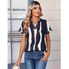 Zeagoo Womens Tops Short Sleeve Summer V Neck Shirts Work Casual Blouses(Striped 327)