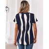 Zeagoo Womens Tops Short Sleeve Summer V Neck Shirts Work Casual Blouses(Striped 327)