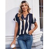 Zeagoo Womens Tops Short Sleeve Summer V Neck Shirts Work Casual Blouses(Striped 327)