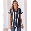 Zeagoo Womens Tops Short Sleeve Summer V Neck Shirts Work Casual Blouses(Striped 327)