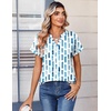Zeagoo Womens Tops Short Sleeve Summer V Neck Shirts Work Casual Blouses(Striped 329)