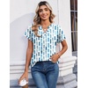 Zeagoo Womens Tops Short Sleeve Summer V Neck Shirts Work Casual Blouses(Striped 329)