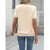 Zeagoo Womens Tops Short Sleeve Sweater Crewneck Basic Fashion Clothing(Apricot)