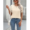 Zeagoo Womens Tops Short Sleeve Sweater Crewneck Basic Fashion Clothing(Apricot)