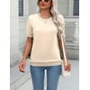 Zeagoo Womens Tops Short Sleeve Sweater Crewneck Basic Fashion Clothing(Apricot)