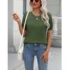 Zeagoo Womens Tops Short Sleeve Sweater Crewneck Basic Fashion Clothing(Army Green)
