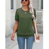 Zeagoo Womens Tops Short Sleeve Sweater Crewneck Basic Fashion Clothing(Army Green)