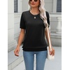 Zeagoo Womens Tops Short Sleeve Sweater Crewneck Basic Fashion Clothing(Black)