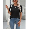 Zeagoo Womens Tops Short Sleeve Sweater Crewneck Basic Fashion Clothing(Black)