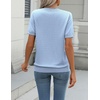 Zeagoo Womens Tops Short Sleeve Sweater Crewneck Basic Fashion Clothing(Blue)