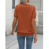 Zeagoo Womens Tops Short Sleeve Sweater Crewneck Basic Fashion Clothing(Brick Red)