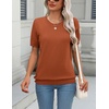 Zeagoo Womens Tops Short Sleeve Sweater Crewneck Basic Fashion Clothing(Brick Red)