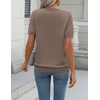 Zeagoo Womens Tops Short Sleeve Sweater Crewneck Basic Fashion Clothing(Brown)