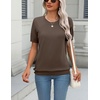 Zeagoo Womens Tops Short Sleeve Sweater Crewneck Basic Fashion Clothing(Camel)
