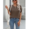 Zeagoo Womens Tops Short Sleeve Sweater Crewneck Basic Fashion Clothing(Camel)