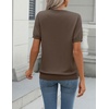 Zeagoo Womens Tops Short Sleeve Sweater Crewneck Basic Fashion Clothing(Camel)